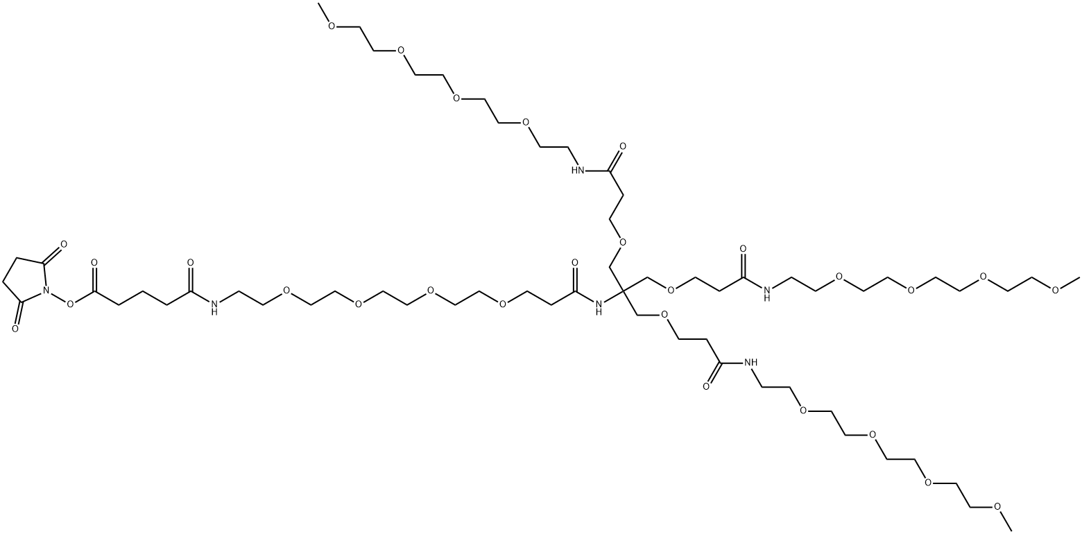 NHS-PEG4-(m-PEG4)3-ester Structure