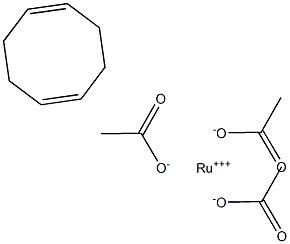 Bis(acetato)-(1,5-cyclooctadiene)ruthenium(Ⅱ) Structure