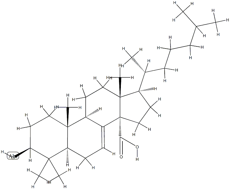 3-hydroxylanost-7-en-32-oic acid Structure