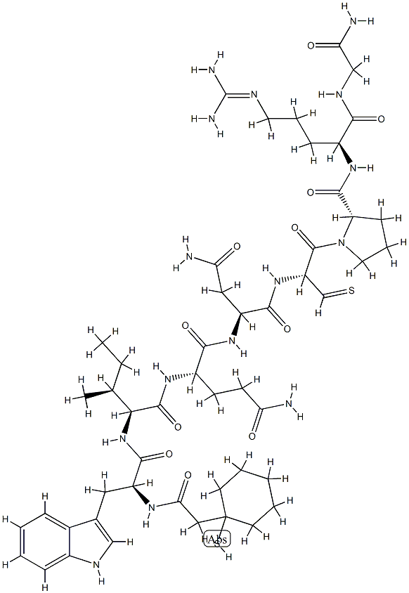 beta-Mercapto-beta,beta-cyclopentamethylenepropionic acid-2-trp-8-arg- oxytocin Structure