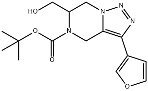 3-Furan-3-Yl-6-Hydroxymethyl-6,7-Dihydro-4H-[1,2,3]Triazolo[1,5-A]Pyrazine-5-Carboxylic Acid Tert-Butyl Ester(WX145386) Structure