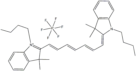1,1'-Dibutyl-3,3,3',3'-tetramethylindotricarbocyanine Hexafluorophosphate Structure