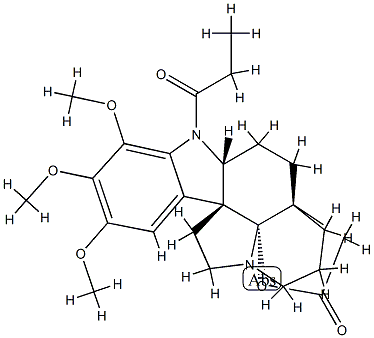 19-Hydroxy-15,16,17-trimethoxy-1-(1-oxopropyl)aspidospermidin-21-oic acid γ-lactone Structure