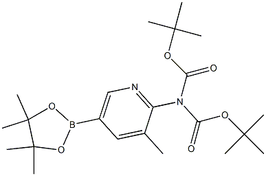 2-N, N-(Bis-Boc-aMino)-3-Methylpyridine-5-boronic acid pinacol ester Structure