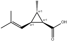 Cyclopropanecarboxylic acid, 2-methyl-3-(2-methyl-1-propenyl)-, (1R,2S,3R)-rel- (9CI) Structure