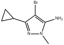 4-BROMO-5-CYCLOPROPYL-2-METHYL-2H-PYRAZOL-3-YLAMINE 구조식 이미지