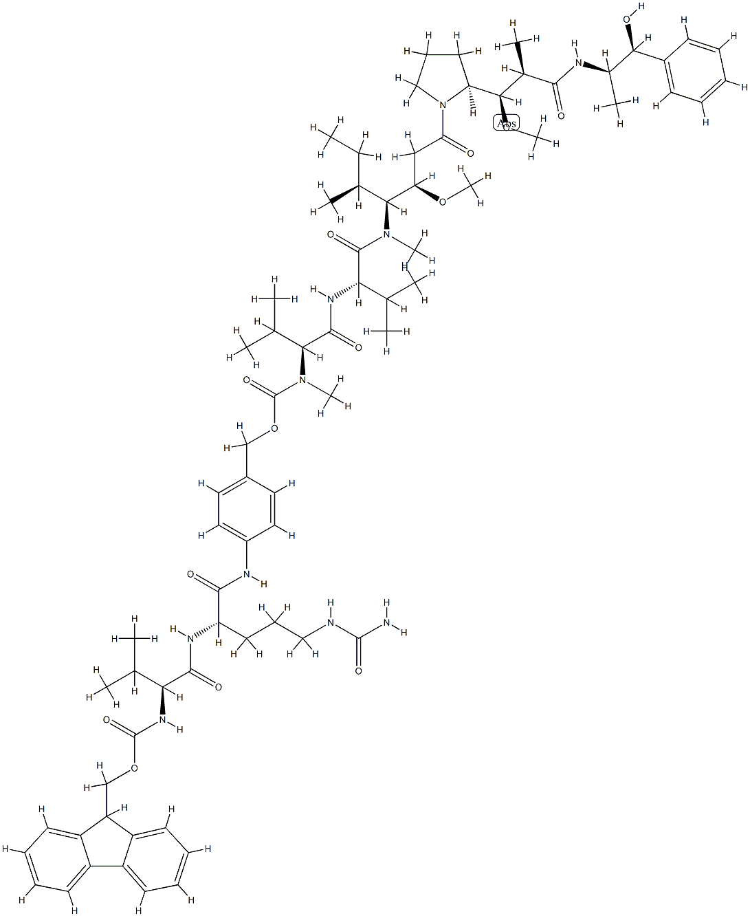 FMoc-Val-Cit-PAB-MMAE Structure