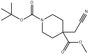 1-tert-butyl 4-methyl 4-(cyanomethyl)piperidine-1,4-dicarboxylate Structure