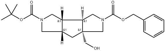 Racemic-(3aS,3bR,6aR,7aS)-5-benzyl 2-tert-butyl 6a-(hydroxymethyl)octahydro-1H-cyclopenta[1,2-c:3,4-c]dipyrrole-2,5-dicarboxylate(WX111184) Structure