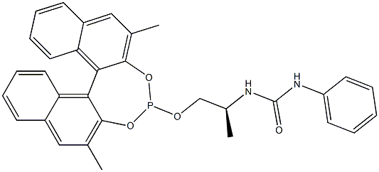 1-((2S)-1-[(11bS)-2,6-Dimethyldinaphtho[2,1-d:1',2'-f][1,3,2]dioxaphosphepin-4-yloxy]propan-2-yl}-3-phenylurea 구조식 이미지