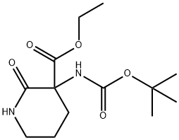 rac 3-Bocamino-2-oxo-piperidine-3-carboxylic acid ethyl ester Structure