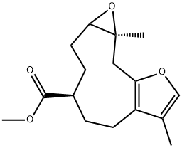 1a,2,3,4,5,6,10,10a-Octahydro-7,10a-dimethyloxireno[8,9]cyclodeca[1,2-b]furan-4-carboxylic acid methyl ester Structure