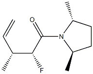 Pyrrolidine, 1-(2-fluoro-3-methyl-1-oxo-4-pentenyl)-2,5-dimethyl-, [2R-[1(2R*,3R*),2alpha,5beta]]- (9CI) Structure