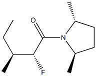 Pyrrolidine, 1-(2-fluoro-3-methyl-1-oxopentyl)-2,5-dimethyl-, [2R-[1(2R*,3S*),2alpha,5beta]]- (9CI) 구조식 이미지