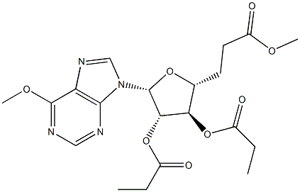 6-Methoxy-9-[2-O,3-O,5-O-tris(1-oxopropyl)-β-D-arabinofuranosyl]-9H-purine Structure