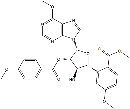 6-Methoxy-9-[2-O,5-O-bis(4-methoxybenzoyl)-β-D-arabinofuranosyl]-9H-purine Structure