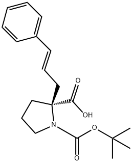 Boc-(S)-alpha-(3-phenyallyl)-proline 구조식 이미지