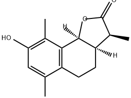 (3S)-3aα,4,5,9bα-Tetrahydro-8-hydroxy-3,6,9-trimethylnaphtho[1,2-b]furan-2(3H)-one 구조식 이미지