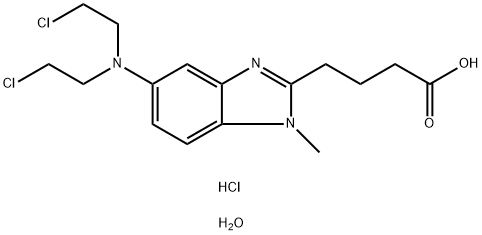 4-(5-(bis(2-chloroethyl)amino)-1-methyl-1H-benzo[d]imidazol-2-yl)butanoic acid hydrochloride hydrate 구조식 이미지