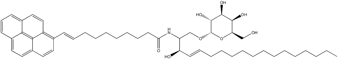 1-O-galactopyranosyl-N-(10-(1-pyrene-9-enedecanoyl)sphingosine) Structure