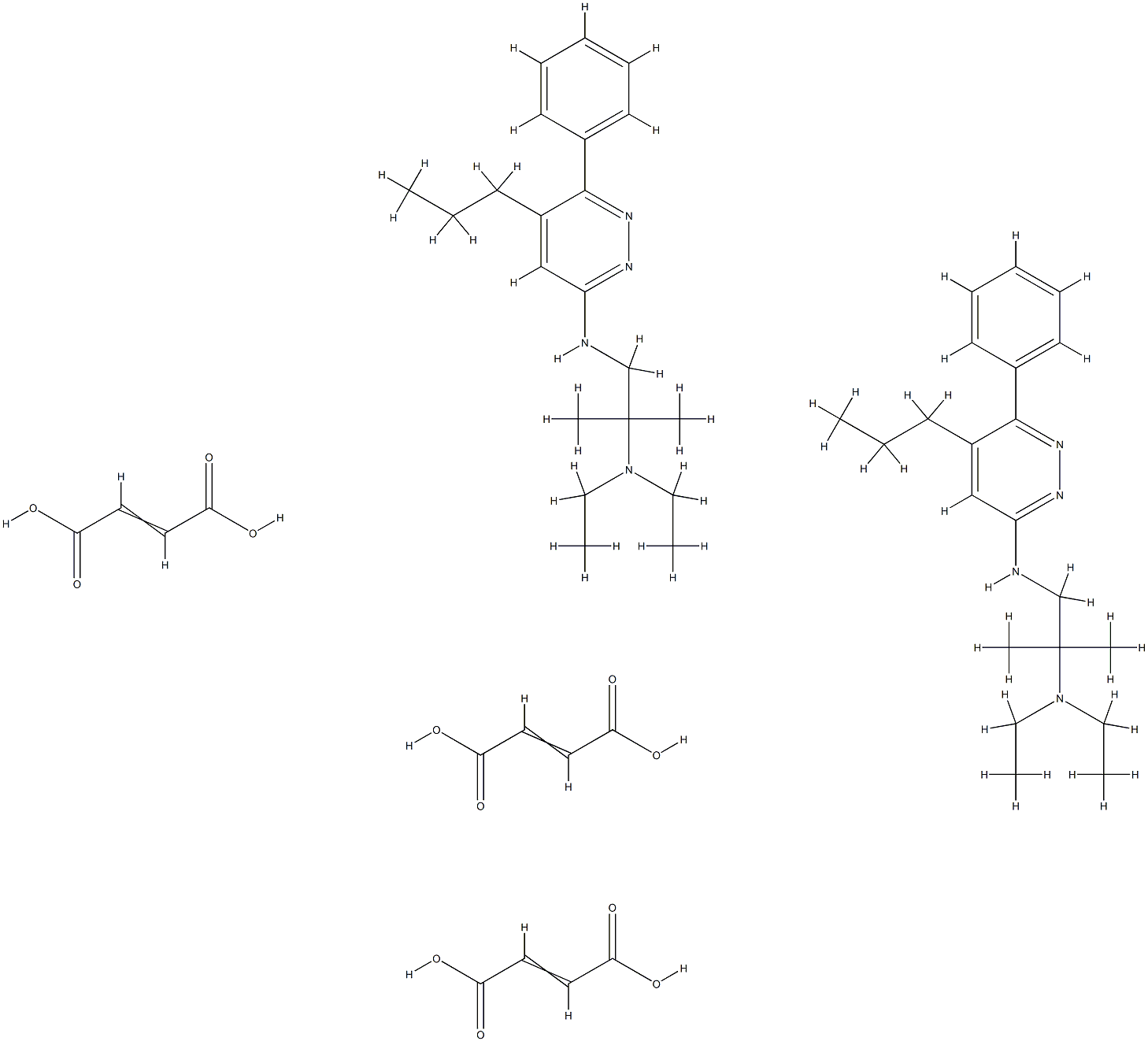 N'',N''-DIETHYL-2-METHYL-N-(6-PHENYL-5-PROPYLPYRIDAZIN-3-YL)PROPANE-1,2-DIAMINE--FUMARIC ACID (2:3) Structure