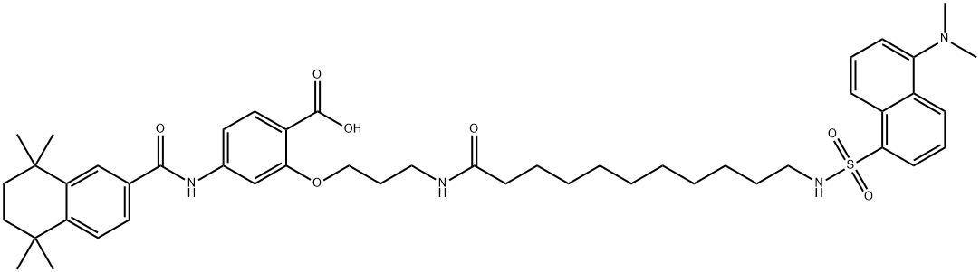 2-(aminopropyl-1-oxyl)-4-((5,6,7,8-tetrahydro-5,5,8,8-tetramethyl-2-naphthalenyl)carboxamido)benzoic acid 구조식 이미지