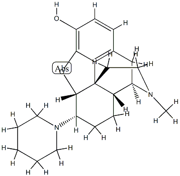 4,5α-에폭시-17-메틸-6α-피페리디노모르피난-3-올 구조식 이미지