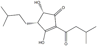(4S)-3,4β-Dihydroxy-5β-(3-methylbutyl)-2-(3-methyl-1-oxobutyl)-2-cyclopenten-1-one 구조식 이미지