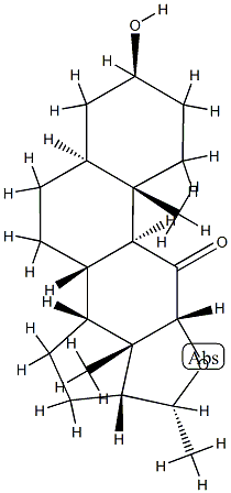 (20R,14β,17α)-3β-Hydroxy-12α,20-epoxy-5α-pregnan-11-one 구조식 이미지