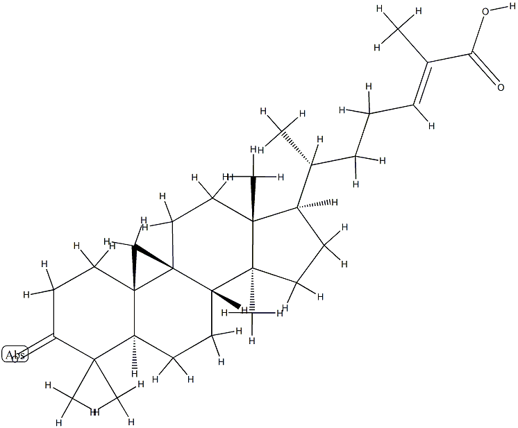 (24E)-3-Oxo-9β,19-cyclo-5α-lanost-24-en-26-oic acid 구조식 이미지