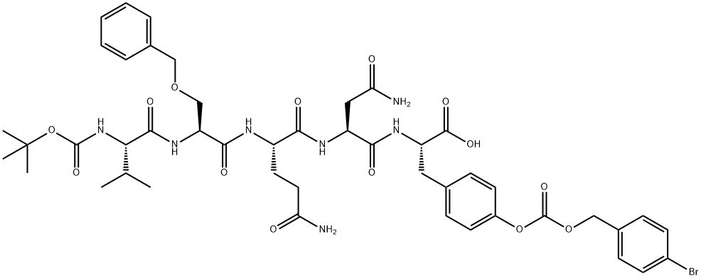 tert-부틸옥시카르보닐-발릴-벤질세릴-글루타미닐-아스파라기닐-(BrZ)티로신 구조식 이미지