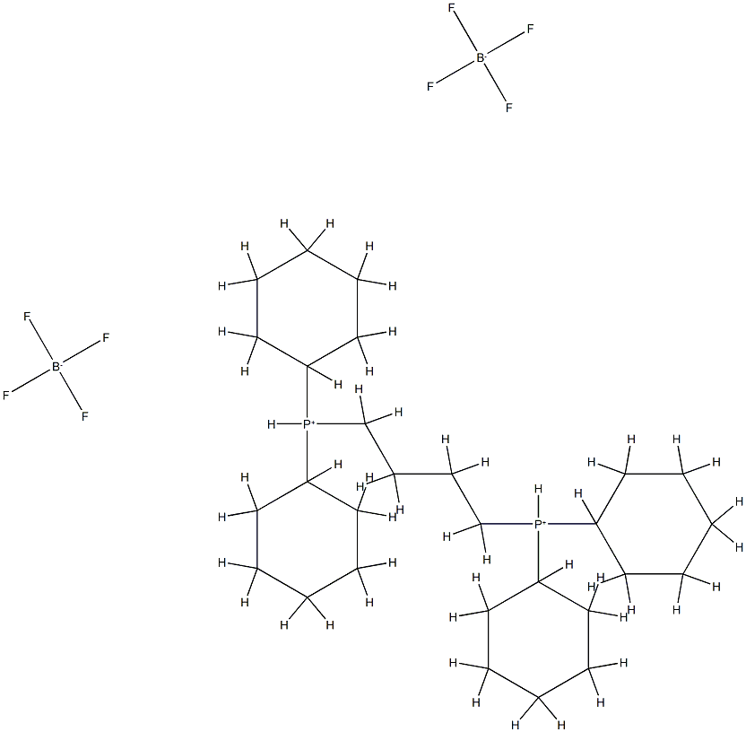 1,4-Bis(dicyclohexylphosphonium)butane bis(tetrafluoroborate) Structure