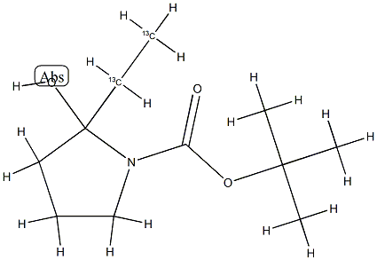 N-tert-Butyloxycarbonyl-2-ethyl-pyrrolidine-13C2 Structure