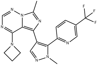 4-(azetidin-1-yl)-7-methyl-5-{1-methyl-5-[5-(trifluoromethyl)pyridin-2-yl]-1H-pyrazol-4-yl}imidazo[5,1-f][1,2,4]triazine Structure