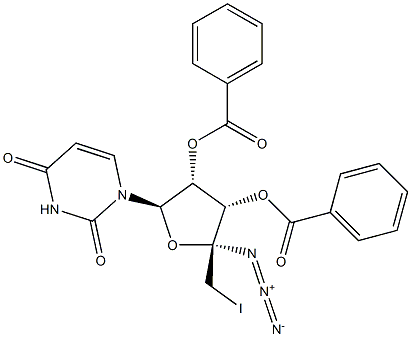 Uridine, 4'-C-azido-5'-deoxy-5'-iodo-, 2',3'-dibenzoate Structure