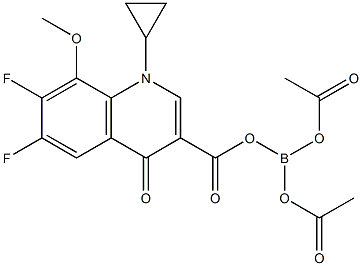 1-Cyclopropyl-6,7-difluoro-1,4-dihydro-8-Methoxy-4-oxo-3-quinolinecarboxylic Acid Anhydride with Diacetyl Borate 구조식 이미지