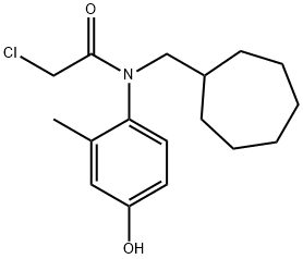 2-chloro-N-(cycloheptylmethyl)-N-(4-hydroxy-2-methylphenyl)acetamide 구조식 이미지