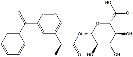 (S)-케토프로펜아실-β-D-글루쿠로나이드 구조식 이미지
