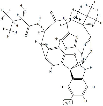 (S)-N-((15aR,110bS,3S,6S)-3-(tert-butyl)-19-fluoro-24-(4-(hydroxymethyl)oxazol-2-yl)-5-oxo-15a,110b-dihydro-16H-4-aza-1(10b,2)-benzofuro[2,3-b]indola-2(5,2)-oxazolacycloheptaphane-6-yl)-2-hydroxy-3-methylbutanamide Structure