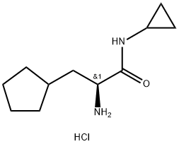 CyclopentanepropanaMide, α-aMino-N-cyclopropyl-, hydrochloride (1:1), (αS)- Structure