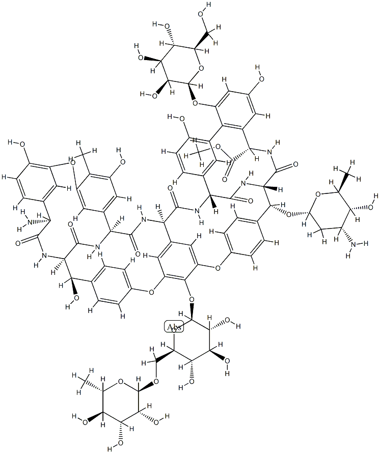 Ristomycin A, 2C-O-deO-.beta.-D-arabinopyranosyl-(12)-O-.alpha.-D-mannopyranosyl-(12)- 구조식 이미지