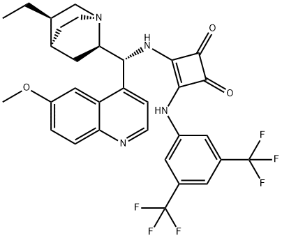 3-[[3,5-bis(trifluoroMethyl)phenyl]
aMino]-4-[9R-10,11-dihydro-6'-Methoxycinchonan-9-yl]aMino]-3-Cyclobutene-1,2-dione 구조식 이미지