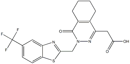 3,4-dihydro-4-oxo-5,6-cyclohexano-3-((5-(trifluoromethyl)benzothiazol-2-yl)methyl)-1-pyridazineacetic acid 구조식 이미지