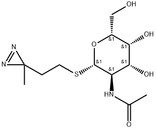 3-azi-1-((2-acetamido-2-deoxy-1-galactopyranosyl)thio)butane Structure