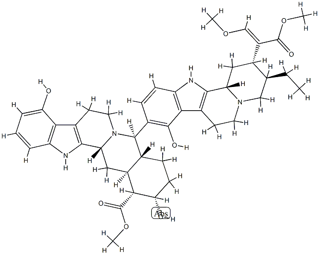 (3β)-9,17α-Dihydroxy-21β-[[(16E)-16,17-didehydro-17-methoxy-16-(methoxycarbonyl)-9-hydroxycorynan]-10-yl]yohimban-16α-carboxylic acid methyl ester 구조식 이미지