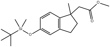 1H-Indene-1-acetic acid, 5-[[(1,1-diMethylethyl)diMethylsilyl]oxy]-2,3-dihydro-1-Methyl-, Methyl ester Structure