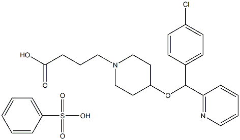 1-Piperidinebutanoic acid, 4-[(4-chlorophenyl)-2-pyridinylMethoxy]- (benzenesulfonate)(1:1) 구조식 이미지