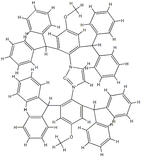 N,N'-Bis(2,6-bis(diphenylMethyl)-4-Methoxyphenyl)iMidazol-2-ylidene, Min. 98% IPr*OMe 구조식 이미지