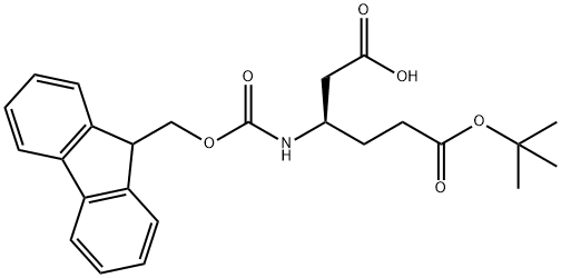 Fmoc-D-beta-homoglutamic acid(OtBu) 구조식 이미지