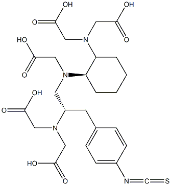 N-(2-amino-3-(4-isothiocyanatophenyl)propyl)cyclohexane-1,2-diamine-N,N',N',N'',N''-pentaacetic acid Structure